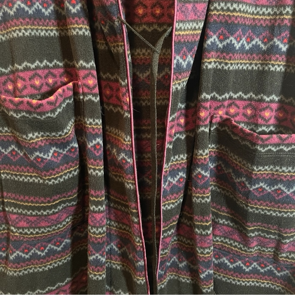 Lauren Ralph Lauren Aztec Print Fleece Robe Size XS - Picture 4 of 7